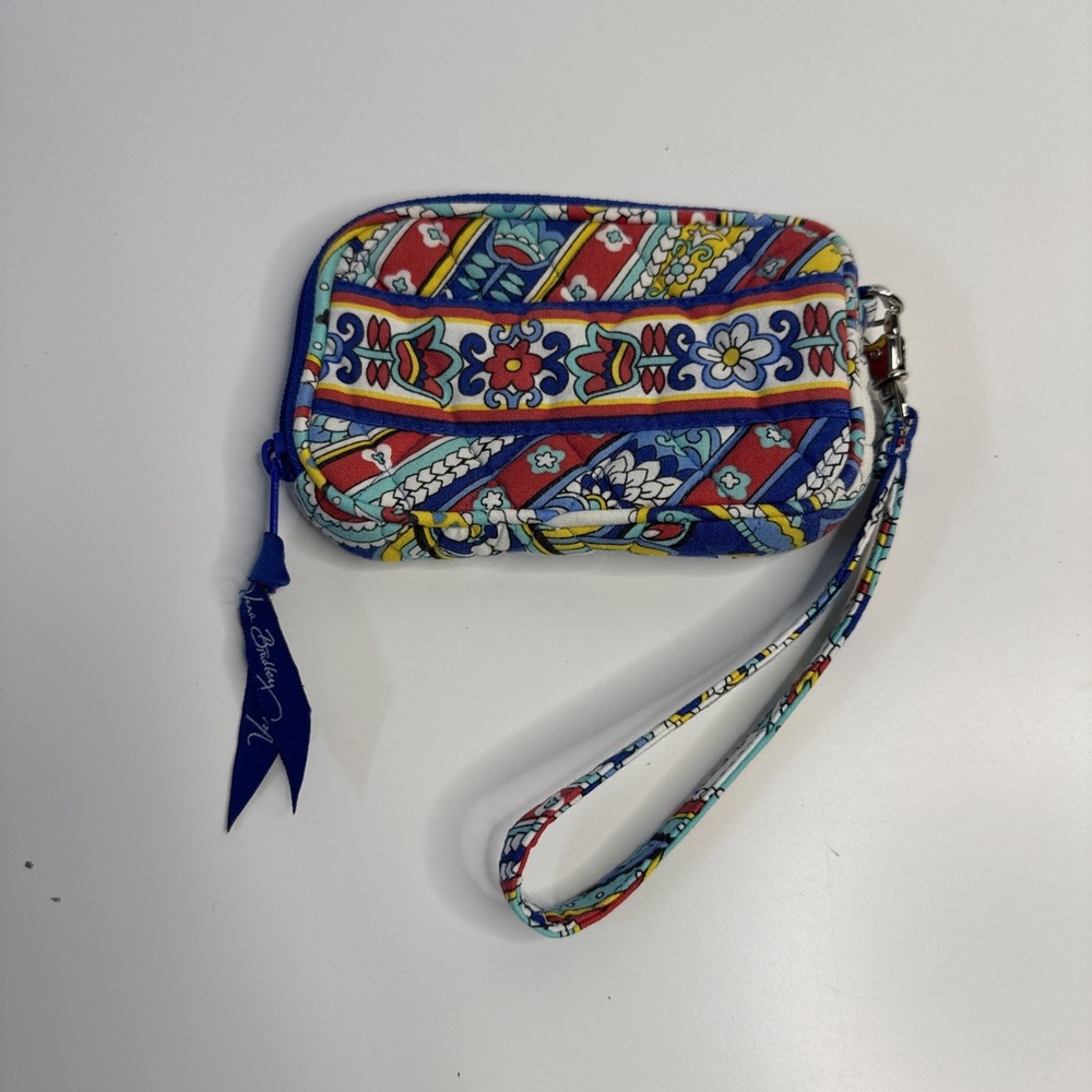 Vera Bradley Wristlet Wallet Card Case In Retired Marina Paisley Pattern